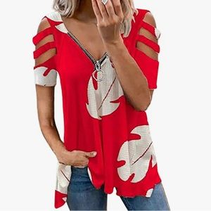 Cold shoulder top Red XL